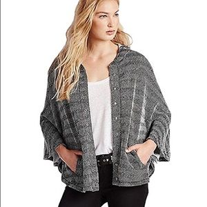 Lucky Brand Textured Hooded Poncho Sweater XS